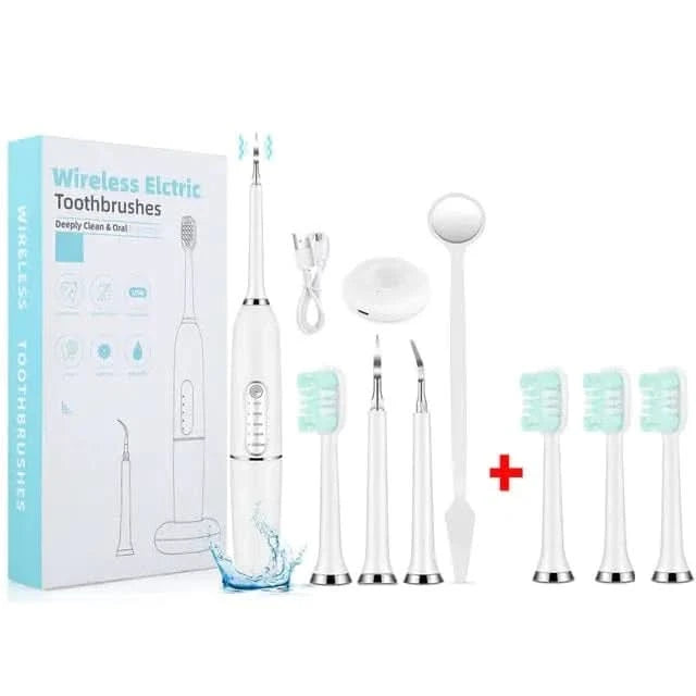 4348 WC VIP Health & Beauty White with 3 heads Electric Dental Calculus Remover