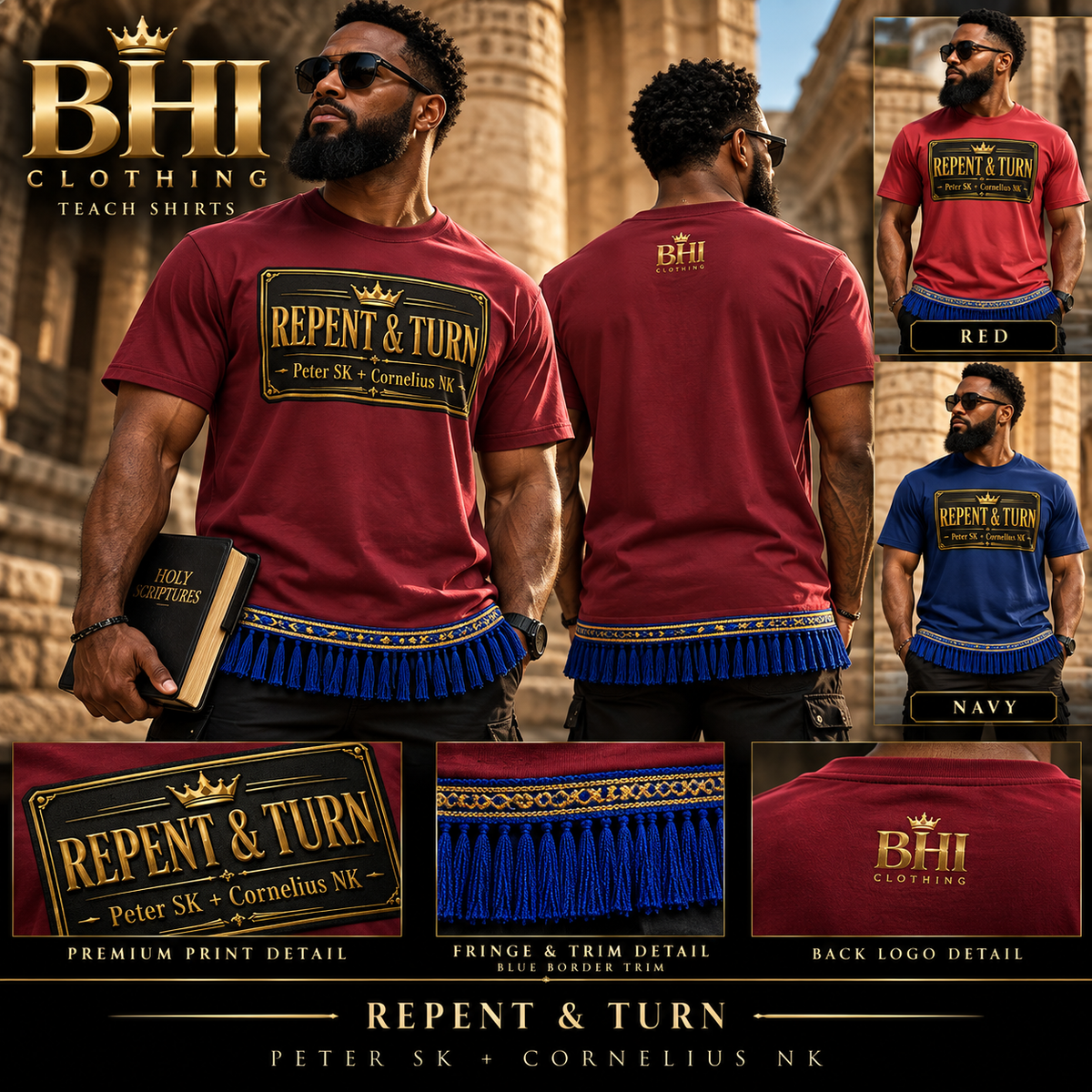Fringes Royal HIS PEOPLE Teach Shirt | Matthew 1:21 | Spirit Of His Mouth