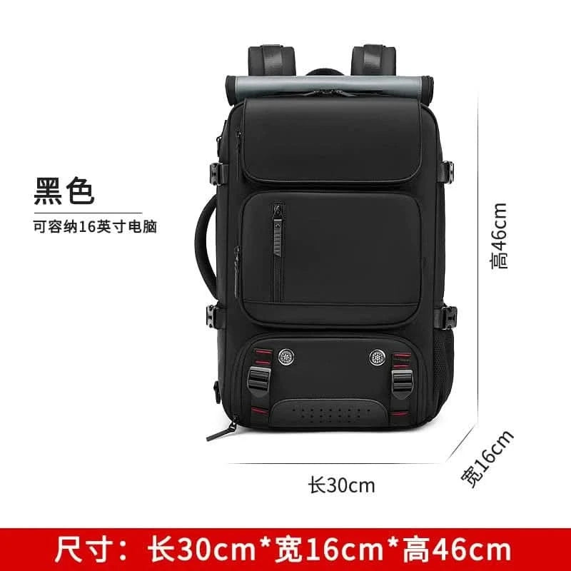 4348 WC VIP Luggage Bag 7798 Black 18 inch Backpack Men's Expansion Computer Bag Short-Distance Travel Backpack Dry Wet Separation Large Capacity Luggage Schoolbag Men