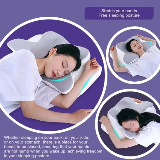 x Orthopedic Memory Foam Pillow – Butterfly Shape for Neck Support