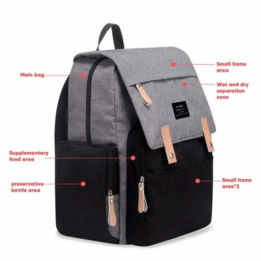 WOW GOODS !! LAND Mommy Diaper Bags Landuo Mother Large Capacity Travel Nappy Backpacks with Changing Mat Convenient Baby Nursing Bags