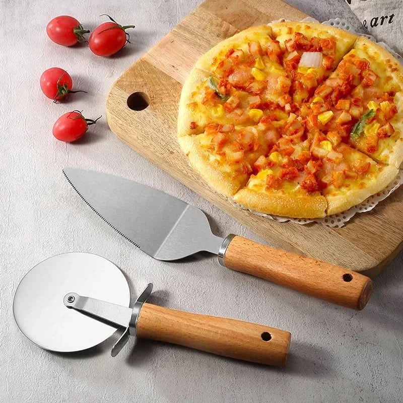 Pizza Oven Accessories Supplies Pizza Wheel Server Oven Brush Pizza Cutter Rocker Pizzas Peel Shovel for Kitchen Outdoor Grill
