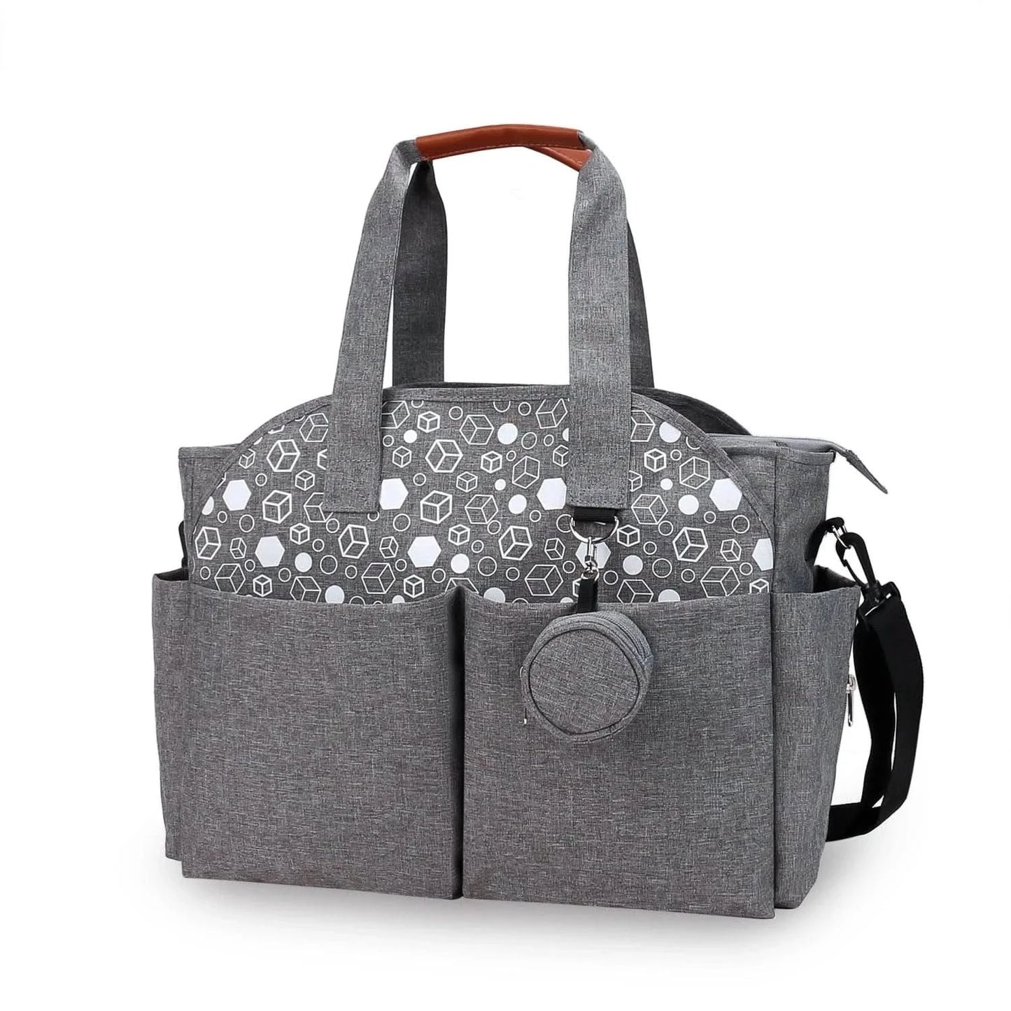 WOW GOODS !! Baby & Child A 050 gray Diaper Bag Tote Baby Changing Bag with Shoulder Strap Portable Waterproof and Large Capacity for Mom