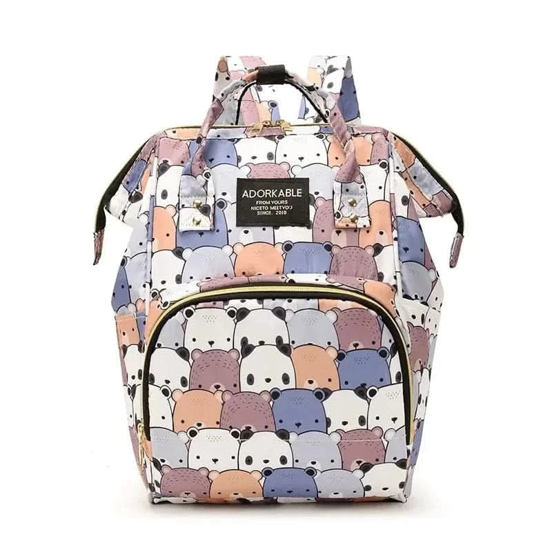 WOW GOODS !! Diaper Bag F 25*38CM Baby Diaper Bag Cartoon Print Handbag Waterproof Reusable Diaper Bag Outdoor Travel Stroller Carrying Bag Storage