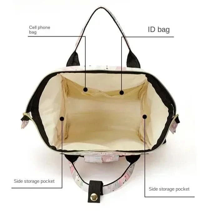 WOW GOODS !! Diaper Bag 25*38CM Baby Diaper Bag Cartoon Print Handbag Waterproof Reusable Diaper Bag Outdoor Travel Stroller Carrying Bag Storage