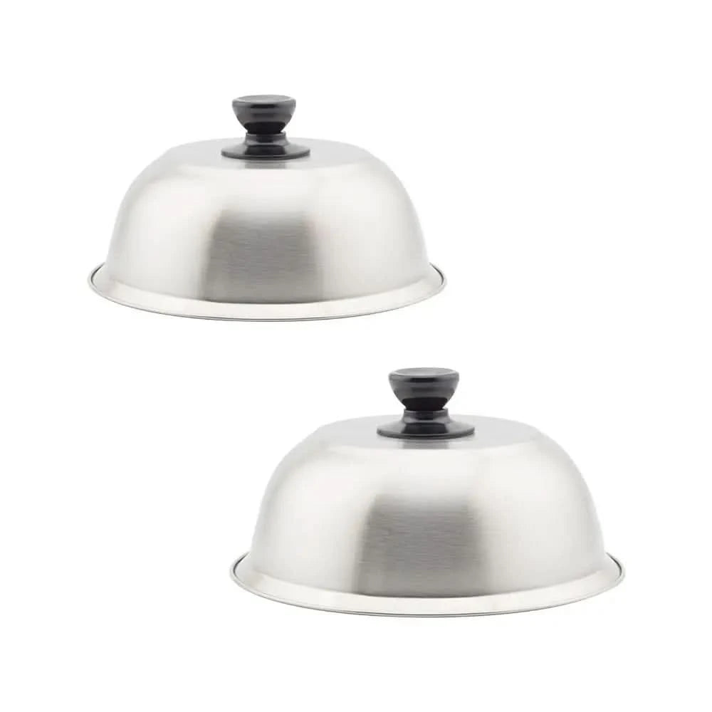 Stainless Steel Frying Pan Covers Barbecue Burgers Sandwiches Steak Round Pot Lids Cover Cookware Cheese Melting Dome