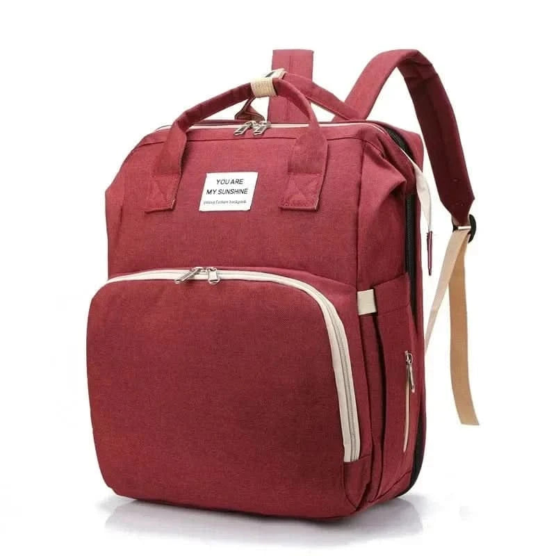 WOW GOODS !! Baby & Child Foldable Diaper Bag Baby Bed Bags Crib Travel Backpack with Changing Station Insulated Pocket Large Capacity