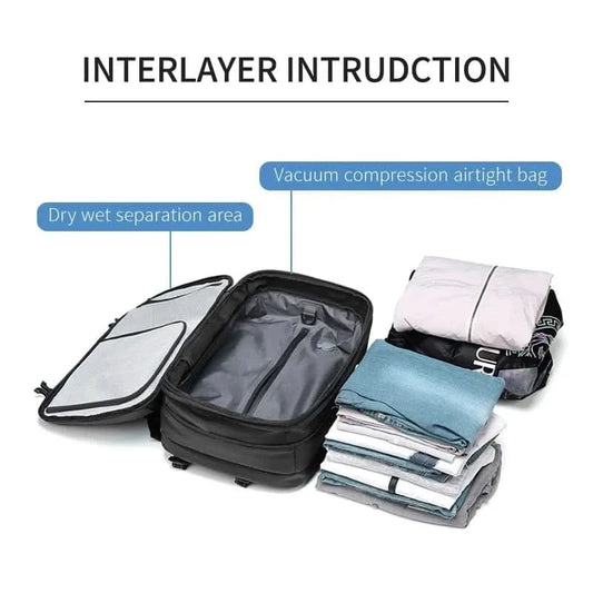 4348 WC VIP Luggage Bag Men Travel Backpack vacuum compression 17 inch Laptop Business Large Capacity school Backpack Expanded outdoors Hiking backpack