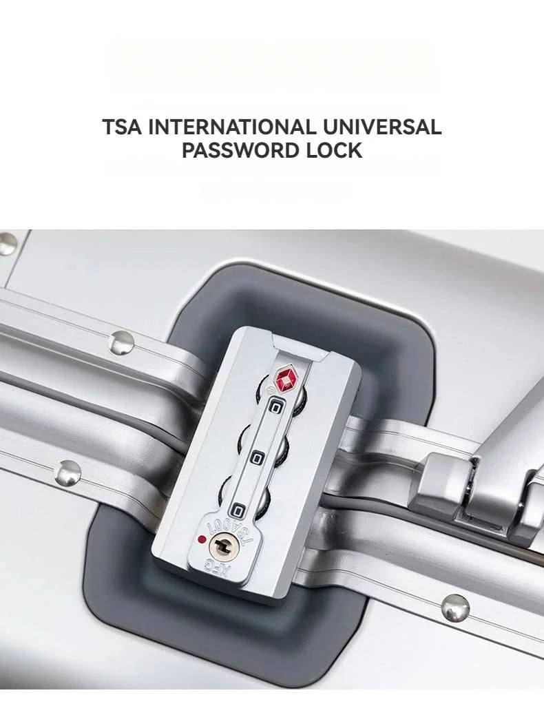 Large Capacity Durable Luggage for Men and Women, Aluminum, Carry-On, Boarding, Travel, New, 20, 24, 26, 28