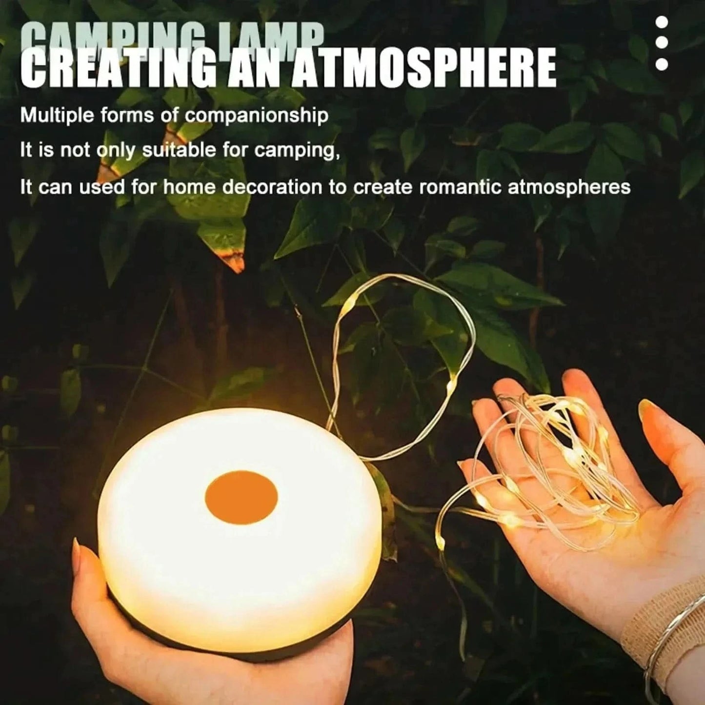 x Solar-Powered Camping String Lights – Warm & Decorative