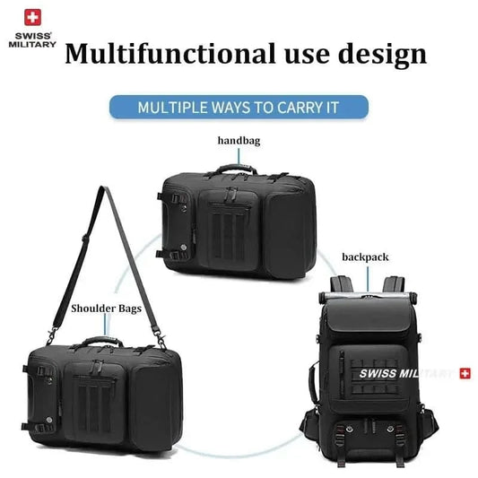 4348 WC VIP Luggage Bag SWISS MILITARY Men Travel Backpack Waterproof 17 Inch Business Laptop Backpack Outdoors Climbing Anti-theft Luggage Bag Mochila
