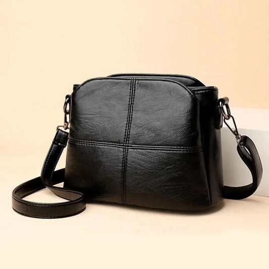 WOW GOODS !! Vintage Women's Soft PU Leather Shoulder Bag Square Solid Color Crossbody Middle Aged Female New Large Lady Messenger Bags