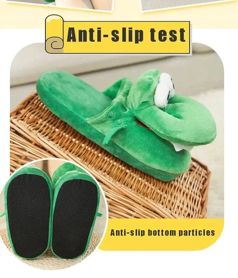 x Adorable Cartoon Crocodile Slippers β Cozy & Fun