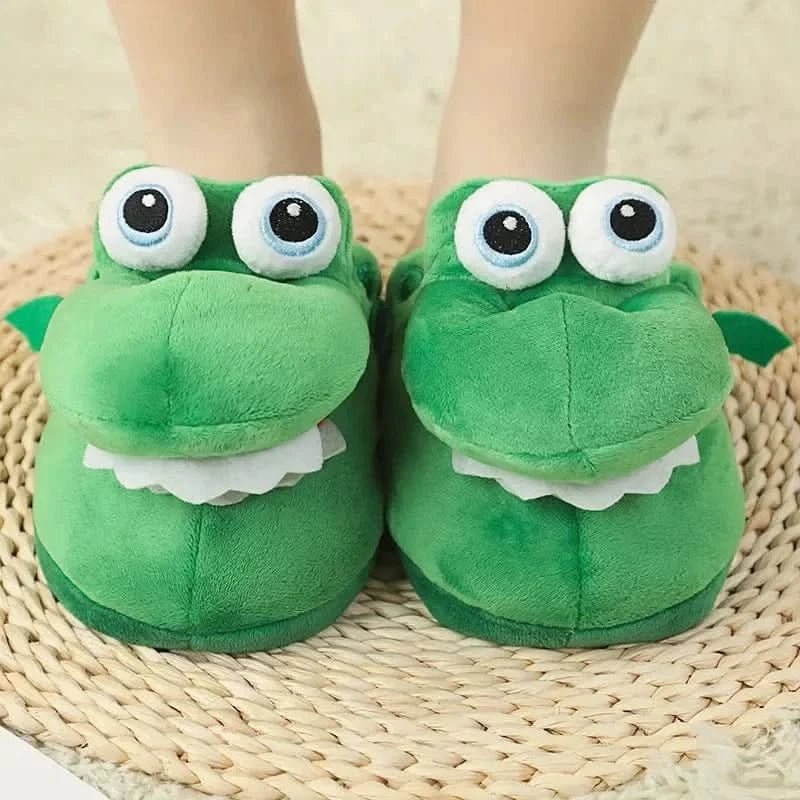 x Adorable Cartoon Crocodile Slippers β Cozy & Fun