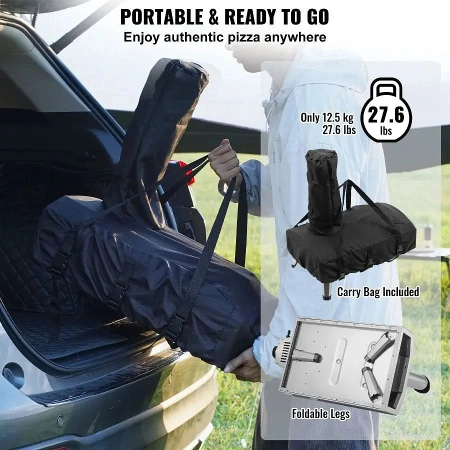 12 Outdoor Pizza Oven Portable Pellet Gas Pizza Oven Foldable for Camping