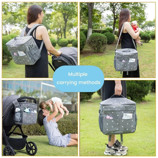 WOW GOODS !! GRAY Baby Stroller Bag Women Diaper Bags for Maternity Backpack Large Capacity Bags Organizer Mummy Wet Nappy Bag for Mom Care