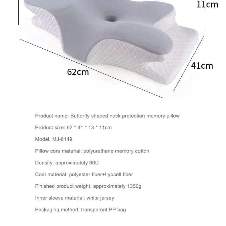 x Orthopedic Memory Foam Pillow – Butterfly Shape for Neck Support