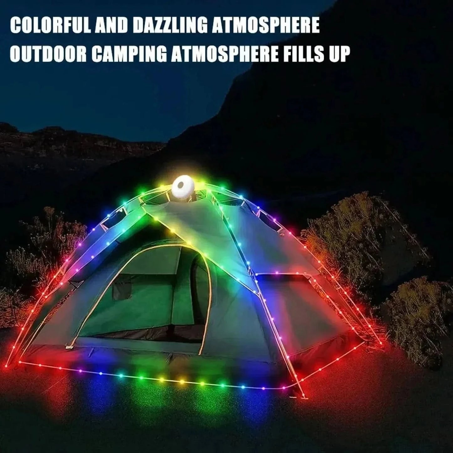 x Solar-Powered Camping String Lights – Warm & Decorative