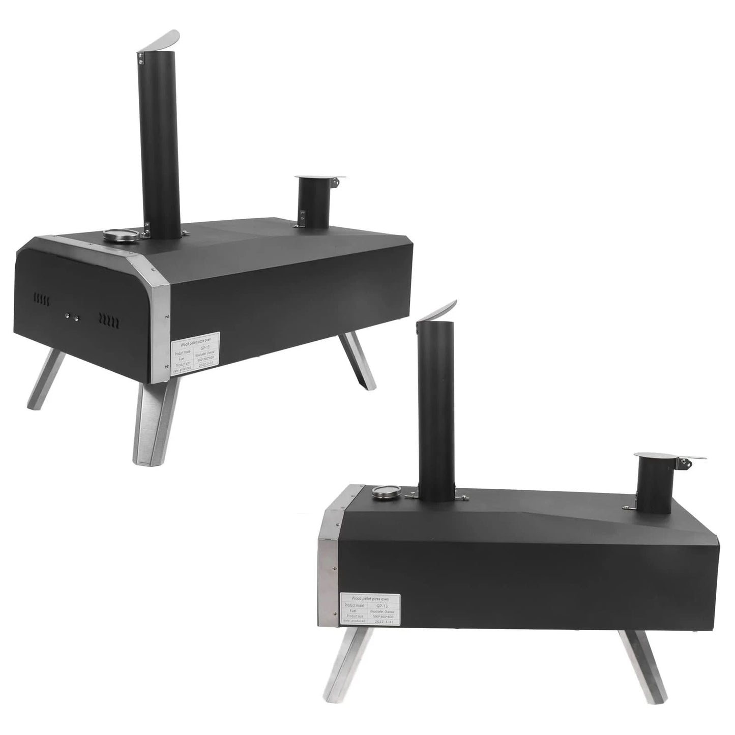 Outdoor Pizza Oven Wood Fired Maker Outside Stove 12in Portable Stainless Steel for Backyard