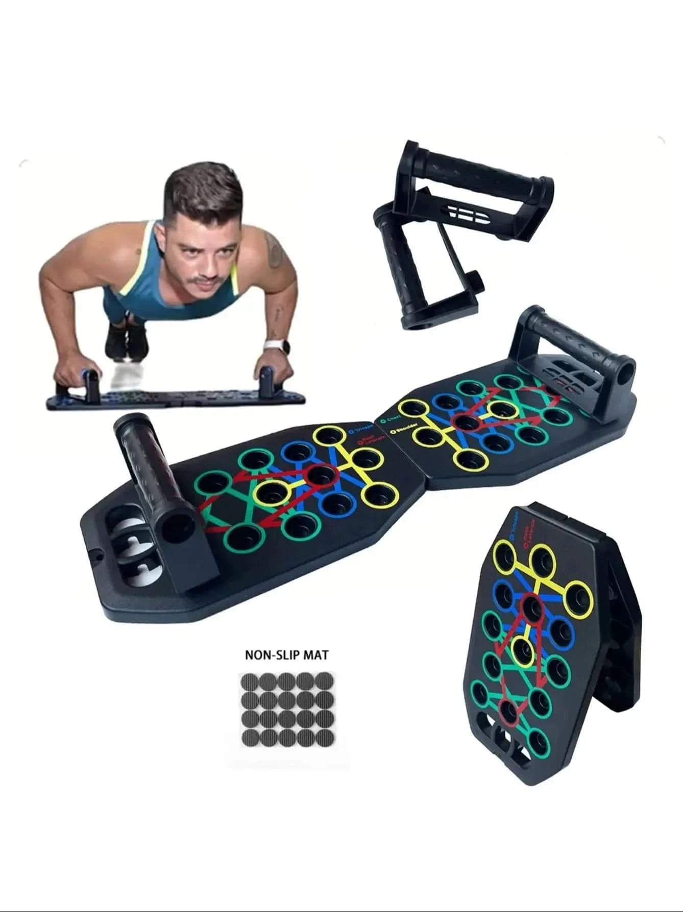 x push up board Color-Coded Push-Up Board β Full-Body Workout System