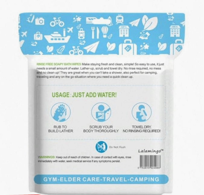 Rinse‑Free Bath Wipes & Foaming Shower Sponges – All‑In‑One No‑Rinse Clean