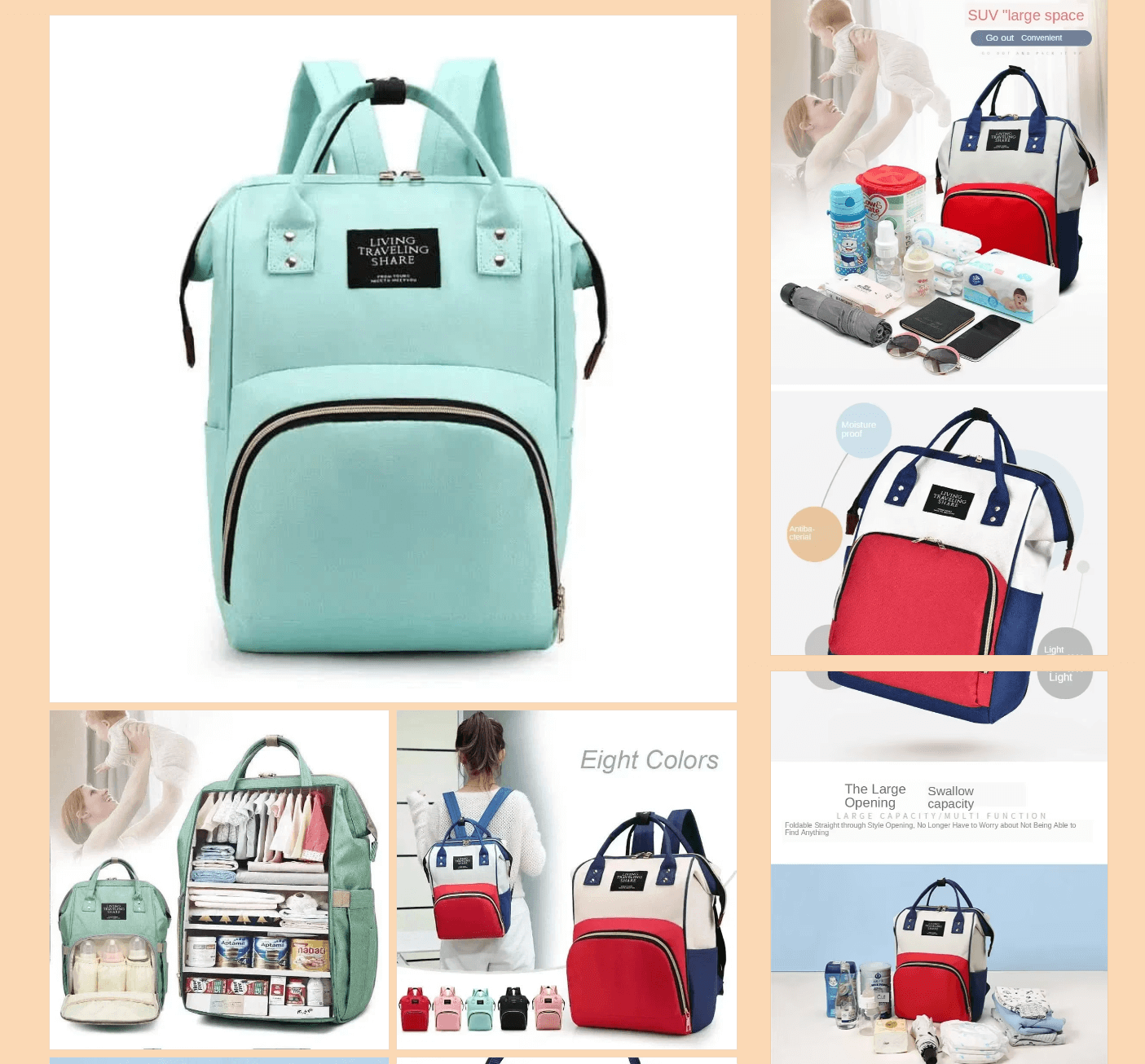 New Diaper Bag Mummy Backpack Large Capacity Bag Mom Baby Multi-function Waterproof Outdoor Travel Diaper Bags Baby Care 2025