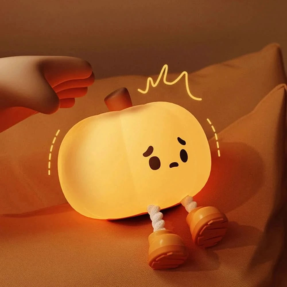 4348 WC VIP Baby & Child LED Night Lights Cute Pumpkin Safe Silicone Lamp USB Rechargeable Timing Bedside Decor Kids Baby Soft nightlight Halloween Gift