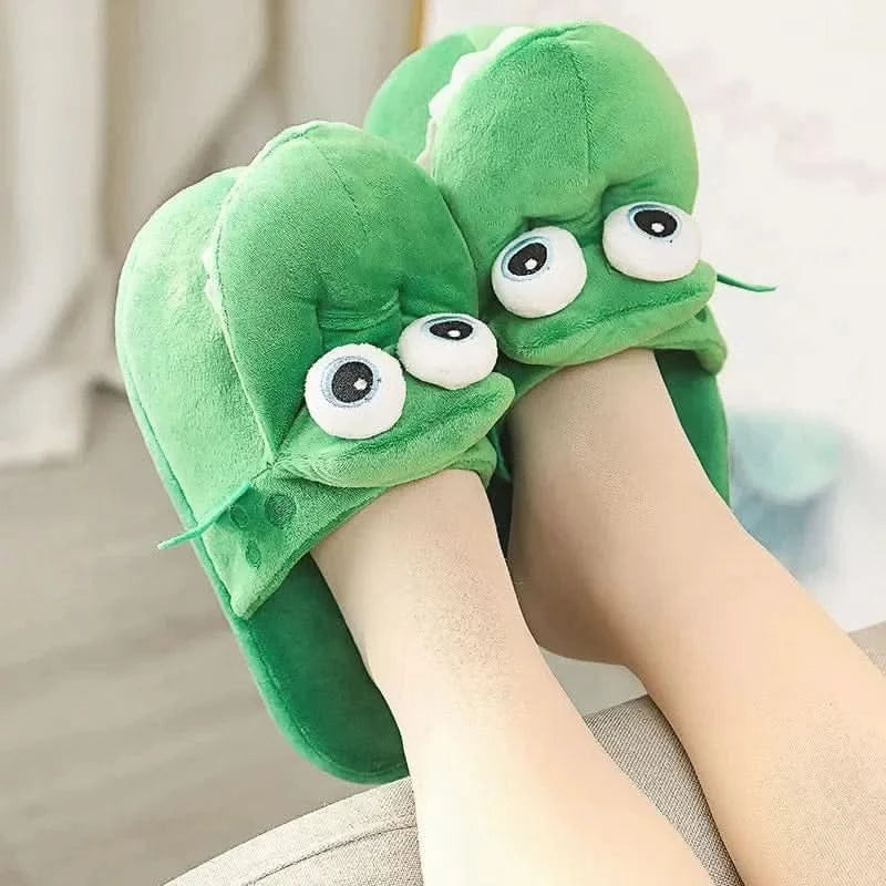x Adorable Cartoon Crocodile Slippers β Cozy & Fun