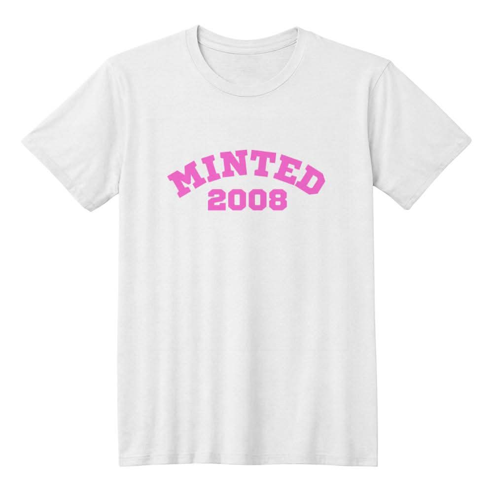 ShineOn Fulfillment Jewelry White / 2XL Vintage Vibes: Minted 2008-DOB Custom Unisex T-Shirt Pink