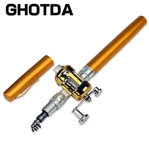 x Yellow Pocket-Size Telescopic Fishing Rod – Portable & Lightweight