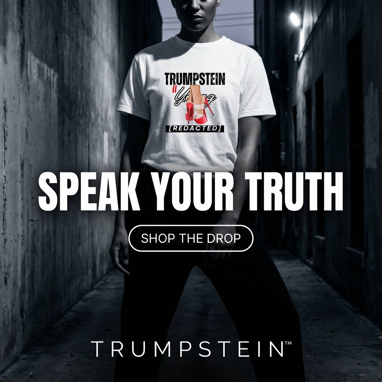 Trumpstein™ " [Redacted] Black" Viral Tee