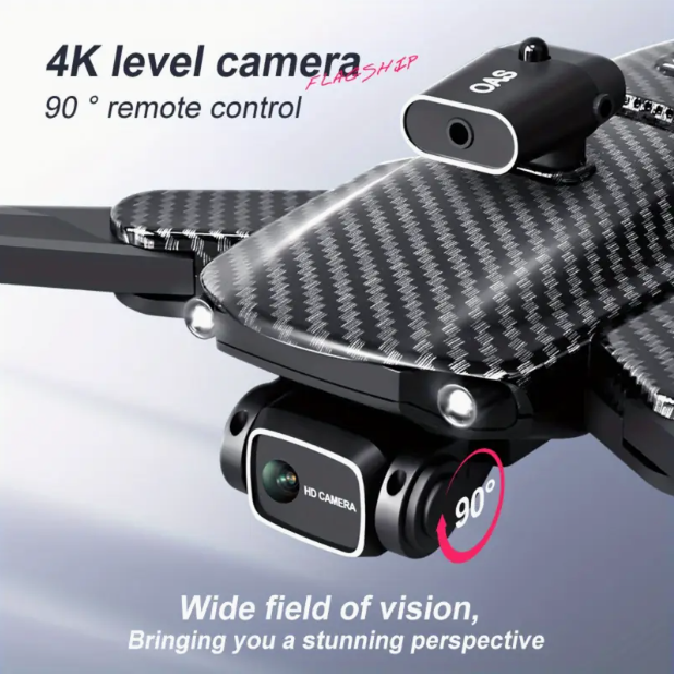Professional-Grade Aerial Photography Drone with 4K Camera, 360° Tumbling, App-Controlled Tracking, Optical Flow Positioning, Intelligent Obstacle Avoidance, Brushless Motor, Elegant Carbon Fiber Exterior, FPV Quadcopter —