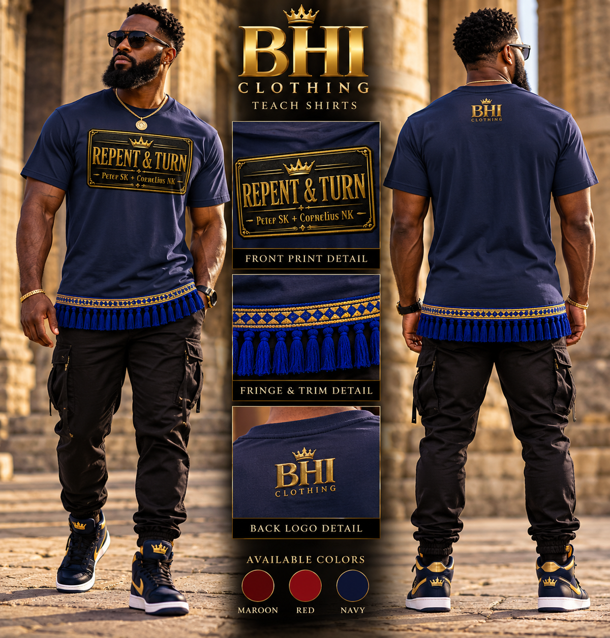 Fringes Royal HIS PEOPLE Teach Shirt | Matthew 1:21 | Spirit Of His Mouth