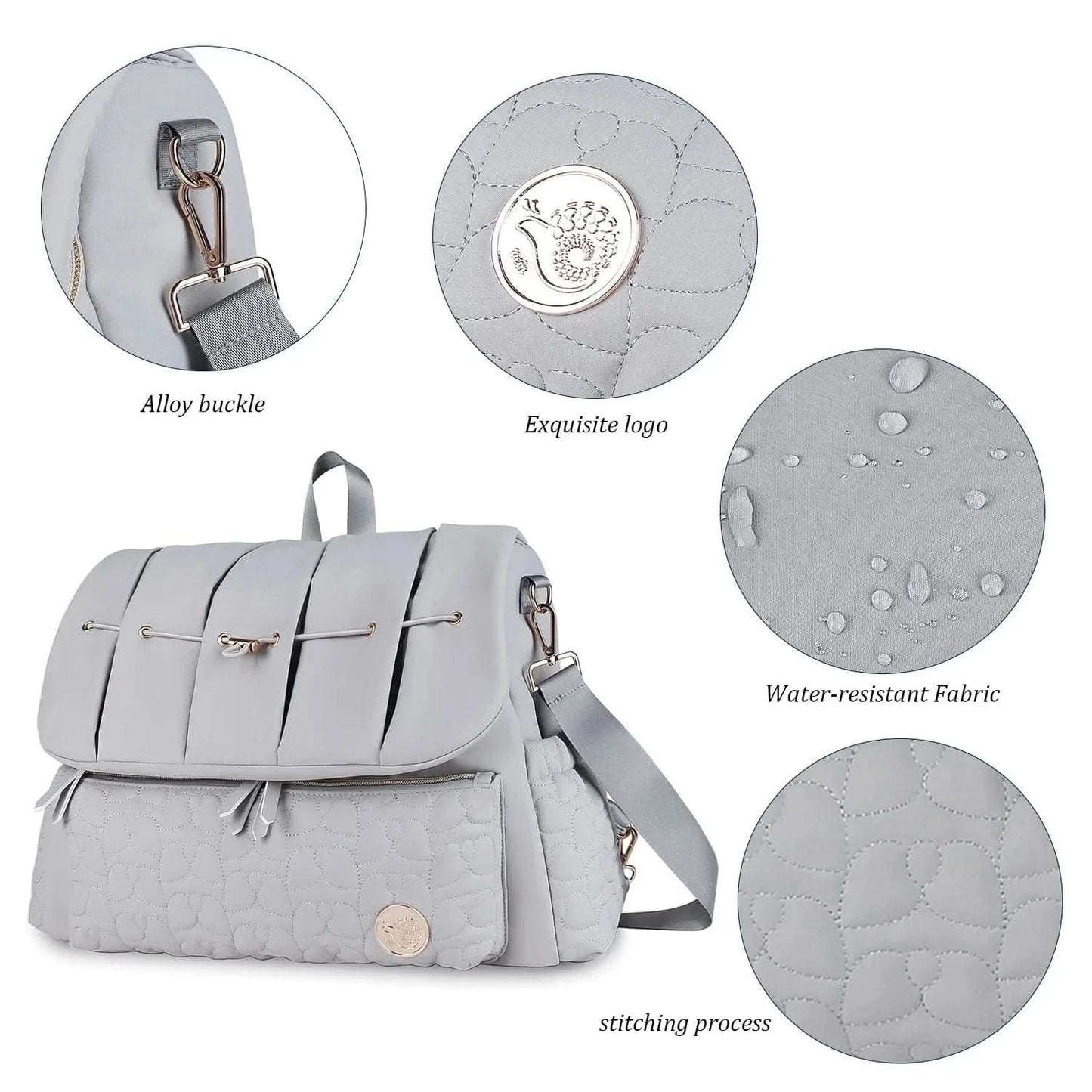 WOW GOODS !! Baby Diaper Bag Backpack For Maternity Nappy Bag Removable Shoulder Straps Fashion Waterproof Mommy Handbag With Changing Pad
