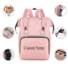 WOW GOODS !! Baby & Child Personalized Name Mommy Bag Multi-functional Double Shoulder Storage Diaper Backpack for Outdoor Traveling Mom Gift