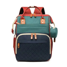 WOW GOODS !! Baby & Child Blue with green Baby diaper backpack toddler diaper backpack with diaper changing pad mom and dad travel large capacity backpack baby bag