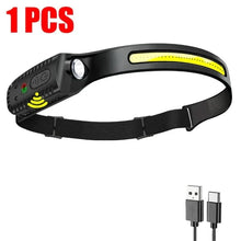 x 1Pcs Ultra-Bright USB Rechargeable LED Headlamp – Motion Sensor