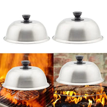 Stainless Steel Frying Pan Covers Barbecue Burgers Sandwiches Steak Round Pot Lids Cover Cookware Cheese Melting Dome