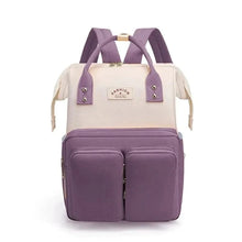 WOW GOODS !! Baby & Child purple Multifunctional Mommy Bag Milk Bottle Insulation Layer Backpack Portable Contrast Anti theft Mother and Child Bag