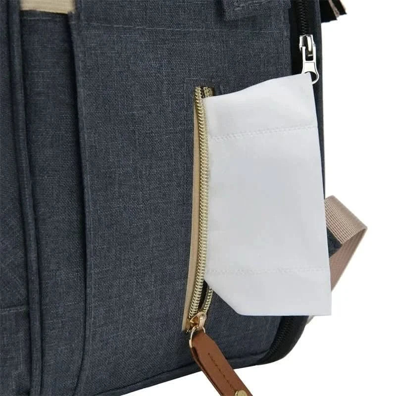 WOW GOODS !! Foldable Bed Diaper Bag Mommy Bag Large Capacity Pacifier Baby Backpack with Insulated Bottle Bag Baby Stroller Hanging Bag