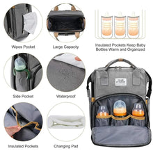 WOW GOODS !! Baby & Child Foldable Diaper Bag Baby Bed Bags Crib Travel  Backpack with Changing Station Insulated Pocket Large Capacity