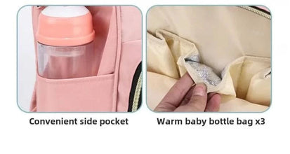 WOW GOODS !! Baby & Child Personalized Name Mommy Bag Multi-functional Double Shoulder Storage Diaper Backpack for Outdoor Traveling Mom Gift