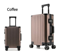 Large Capacity Durable Luggage for Men and Women, Aluminum, Carry-On, Boarding, Travel, New, 20, 24, 26, 28