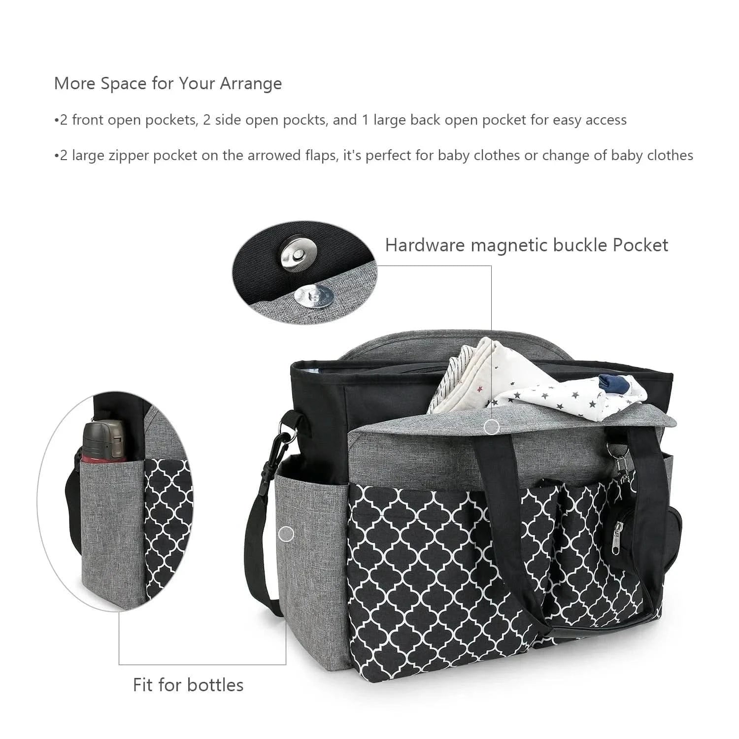 WOW GOODS !! Baby & Child Diaper Bag Tote Baby Changing Bag with  Shoulder Strap Portable Waterproof and Large Capacity for Mom