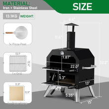 Outdoor Pizza Oven Wood Fired 2Layer Pizza Ovens Outside Pizza Maker with Stone Removable Cooking Rack for Camping Backyard BBQ