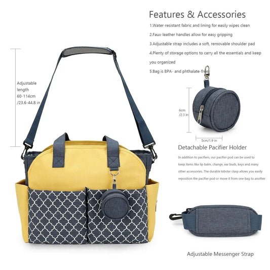 WOW GOODS !! Baby & Child Diaper Bag Tote Baby Changing Bag with Shoulder Strap Portable Waterproof and Large Capacity for Mom