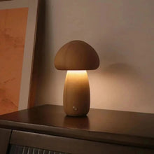WOW GOODS !! Wood-A / 3COLOR -Dimmable / United States Adorable, Warm, and Cozy Wooden Mushroom LED Night Light for Bedroom and Children's Room Lovely Bedside Table Lamp with Touch Sw