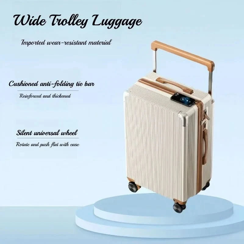 2025 New Luggage, Wide Trolley Bar, Shock Absorption Brake, Large Capacity Suitcase, 20 Inch Boarding Box Password Box