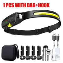 x 1Pcs Set Ultra-Bright USB Rechargeable LED Headlamp – Motion Sensor