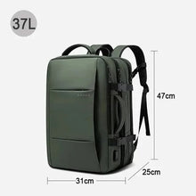 WOW GOODS !! Luggage Bag Green 37L BANGE Travel Backpack Men Business Backpack School Expandable USB Bag Large Capacity 17.3 Laptop Waterproof Fashion Backpack